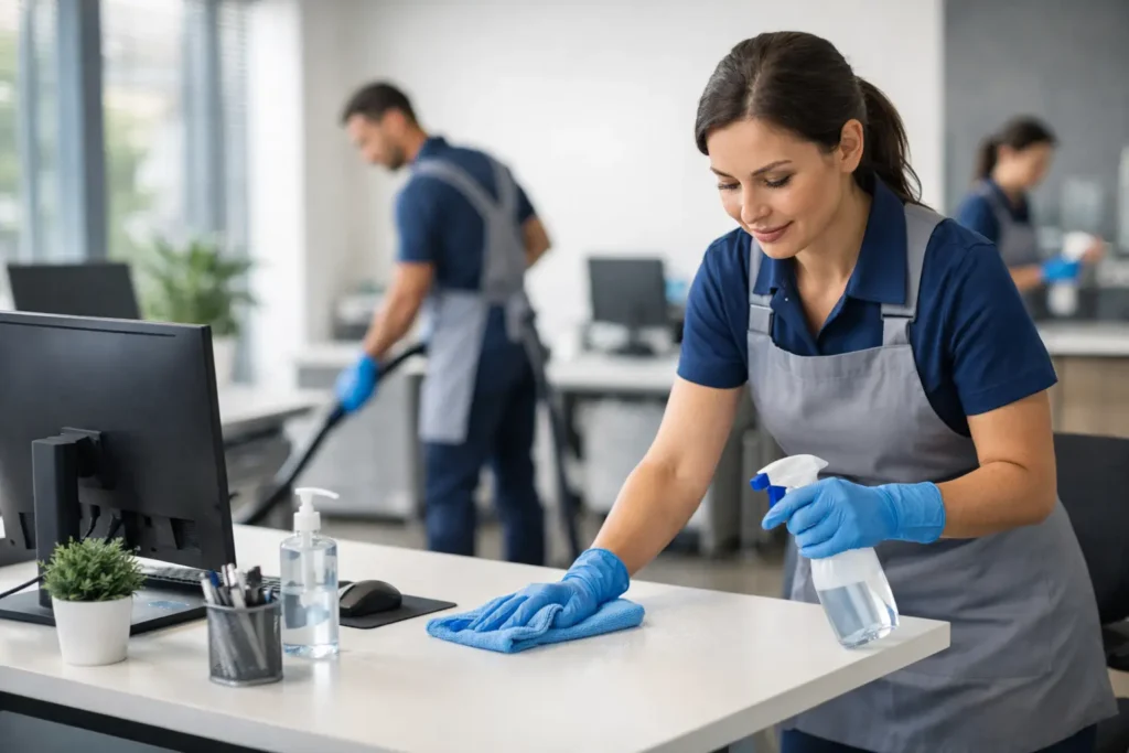Hygienische Arbeitsplatzreinigung im Büro